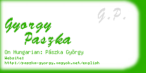 gyorgy paszka business card